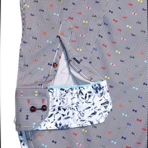 Mens Medium Bow Tie Printed Dress Shirt Perfect For Kentucky Derby or oaks